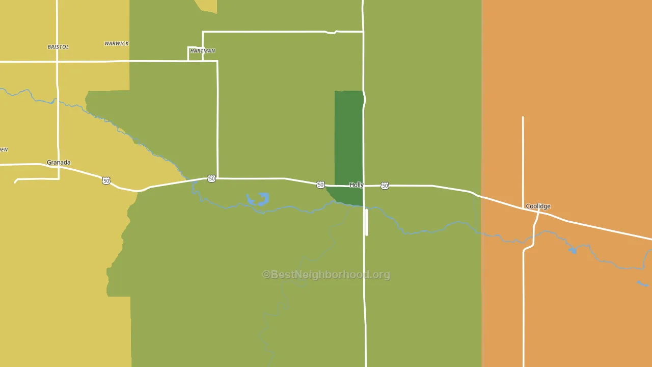 Holly, CO block-group voter-turnout map