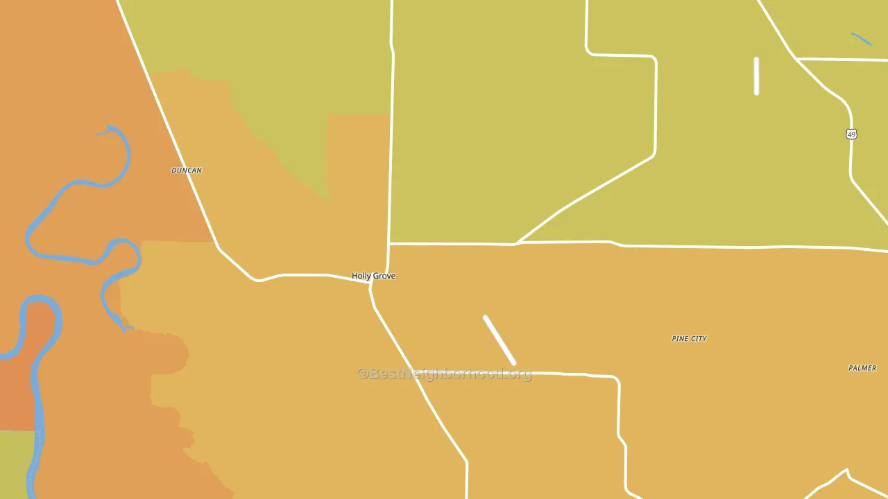 Holly Grove, AR block-group voter-turnout map