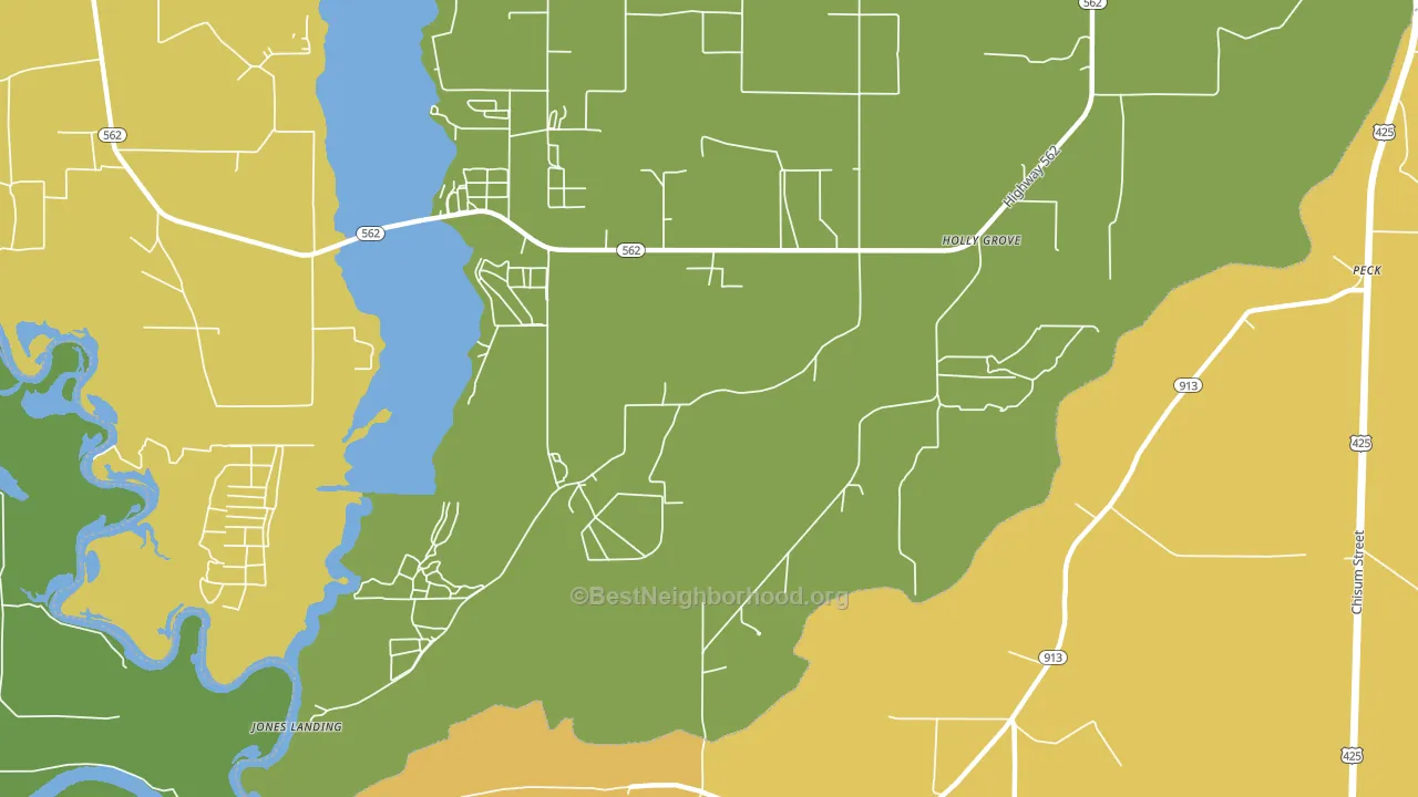 Holly Grove, LA block-group voter-turnout map