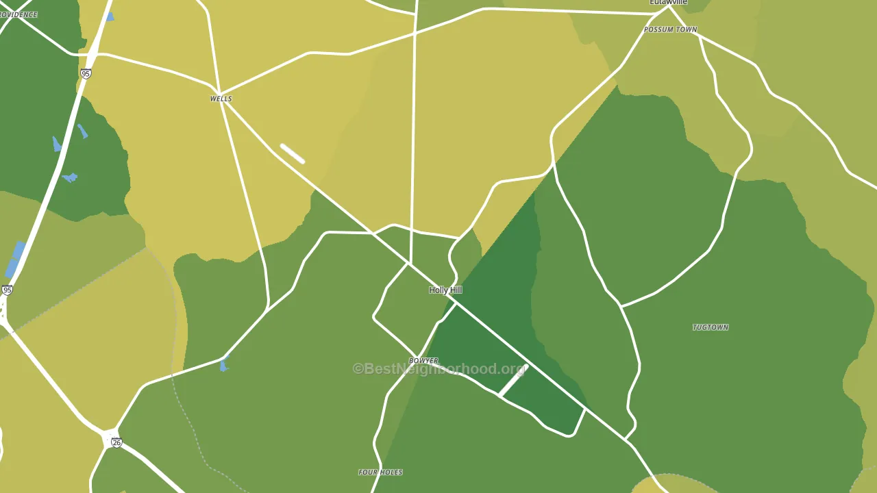 Holly Hill, SC block-group voter-turnout map