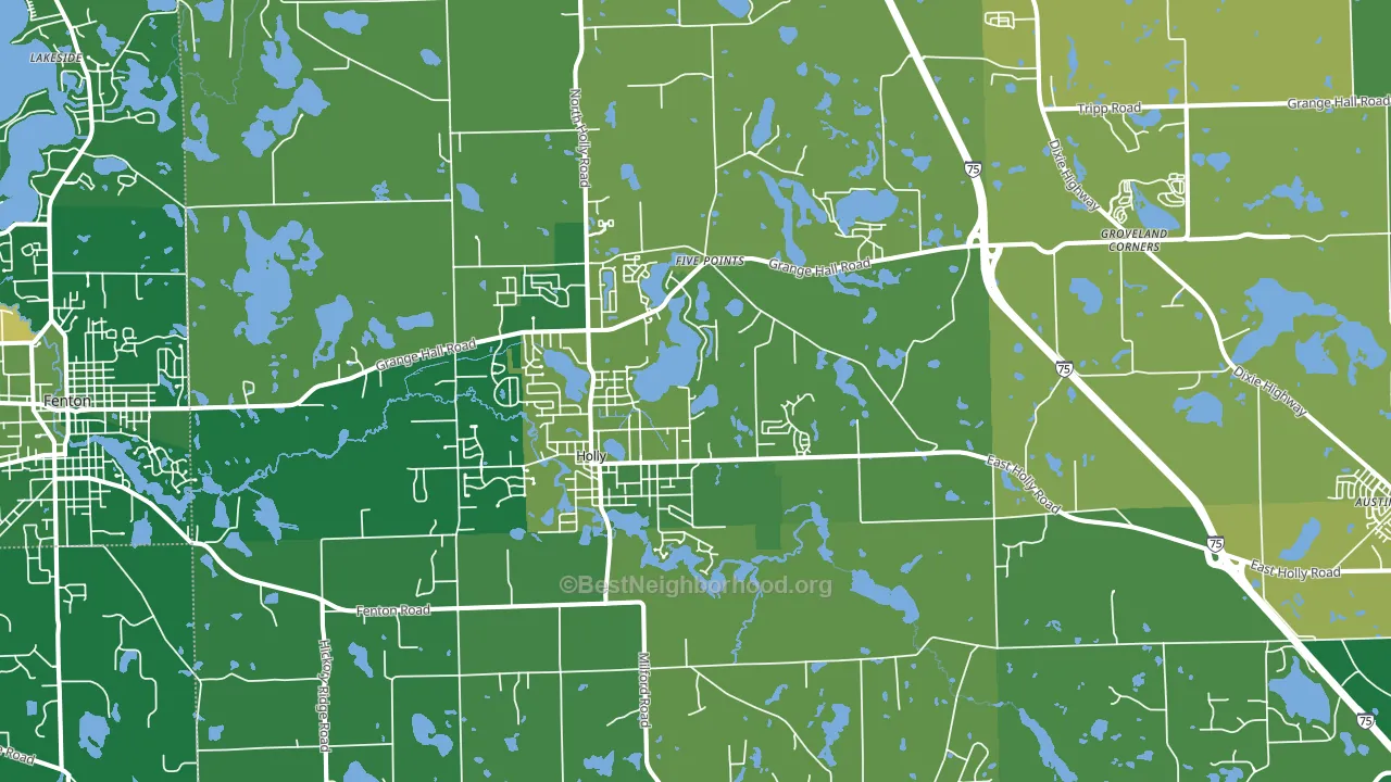 Holly, MI block-group voter-turnout map