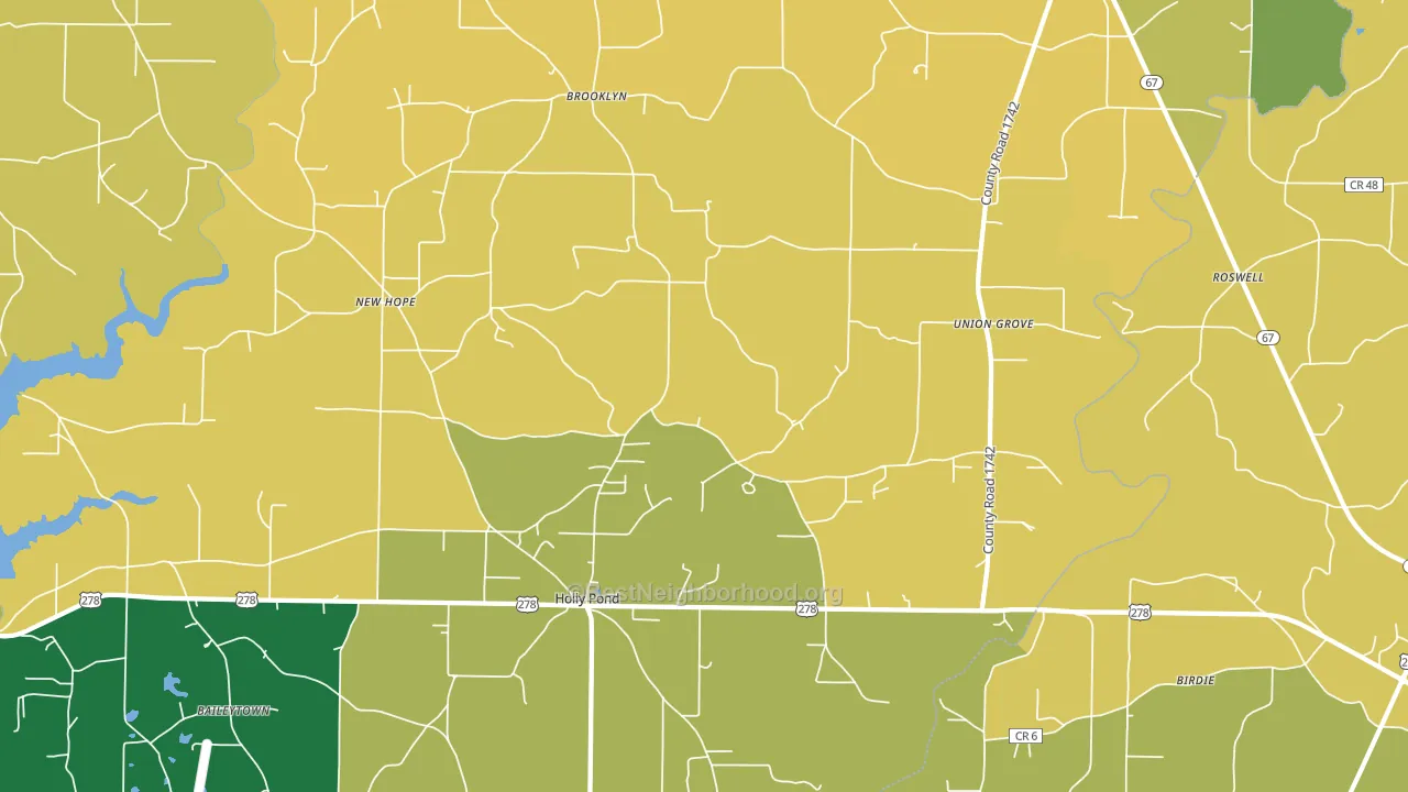 Holly Pond, AL block-group voter-turnout map