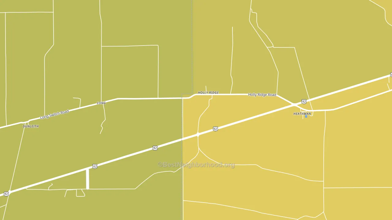 Holly Ridge, MS block-group voter-turnout map