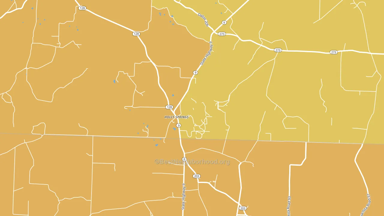 Holly Springs, AR block-group voter-turnout map