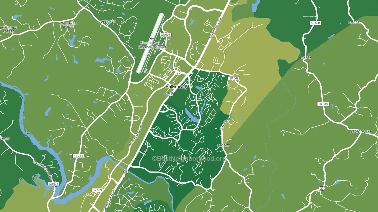 Hollymead, VA block-group voter-turnout map