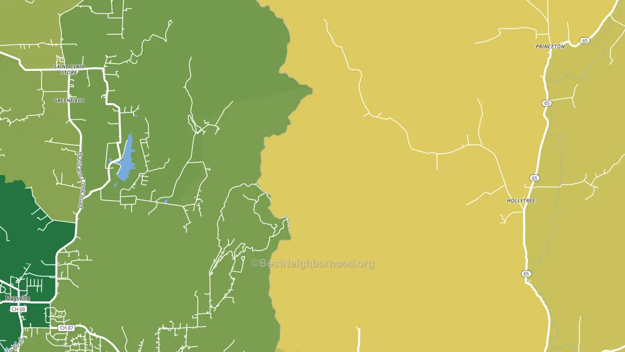 Hollytree, AL block-group voter-turnout map