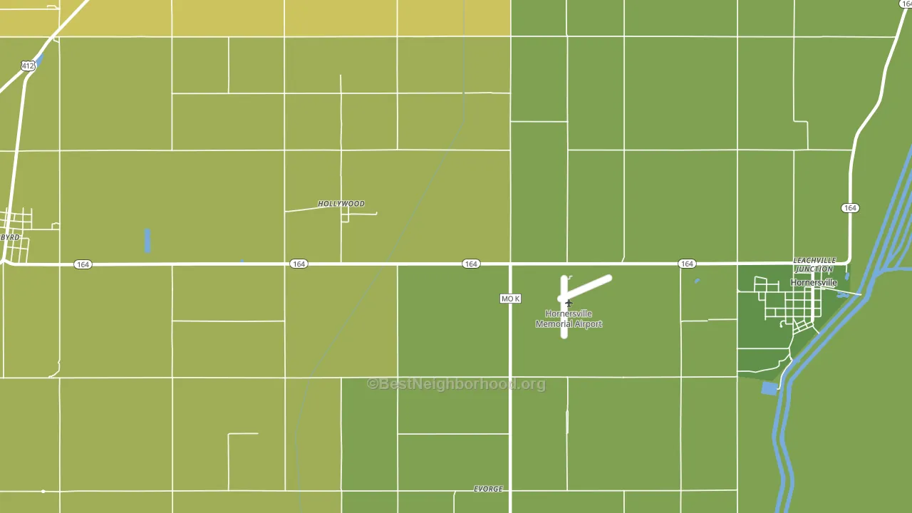 Hollywood, MO block-group voter-turnout map