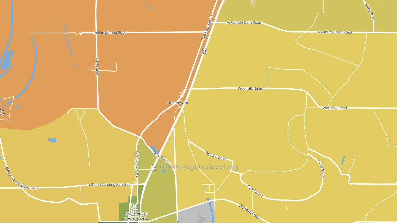 Hollywood, MS block-group voter-turnout map