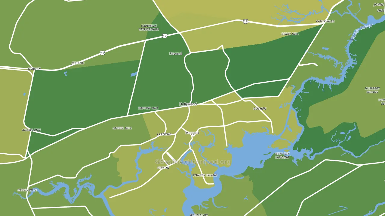 Hollywood, SC block-group voter-turnout map