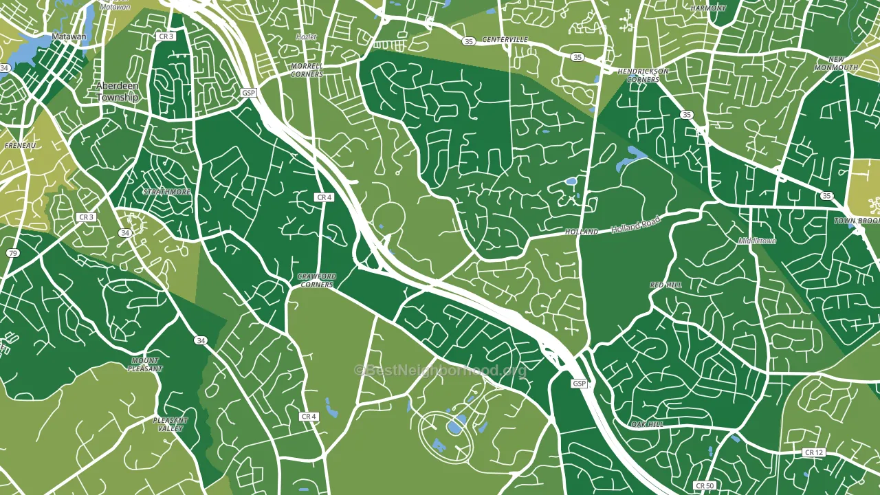 Holmdel, NJ block-group voter-turnout map