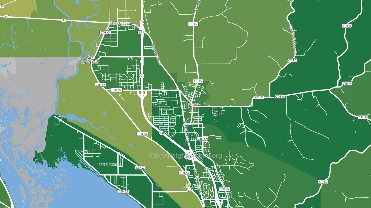 Holmen, WI block-group voter-turnout map