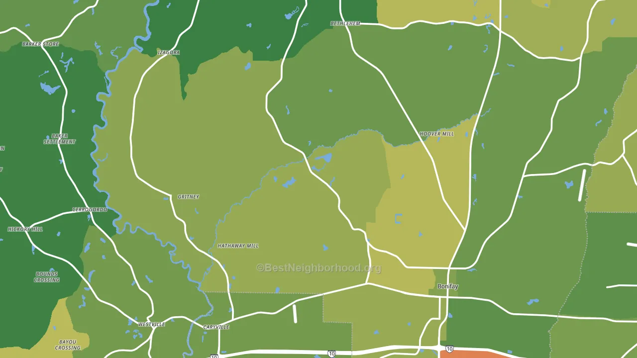 Holmes County, FL block-group voter-turnout map