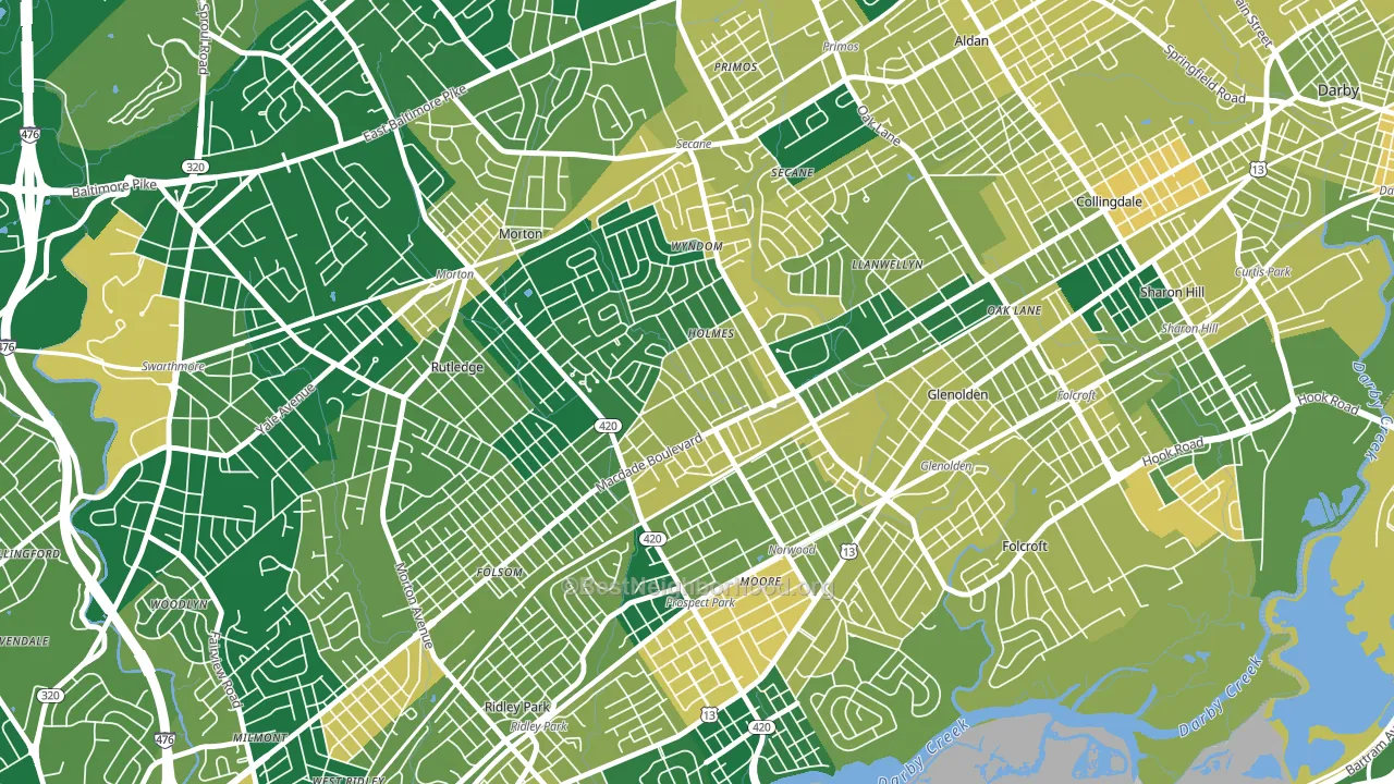Holmes, PA block-group voter-turnout map