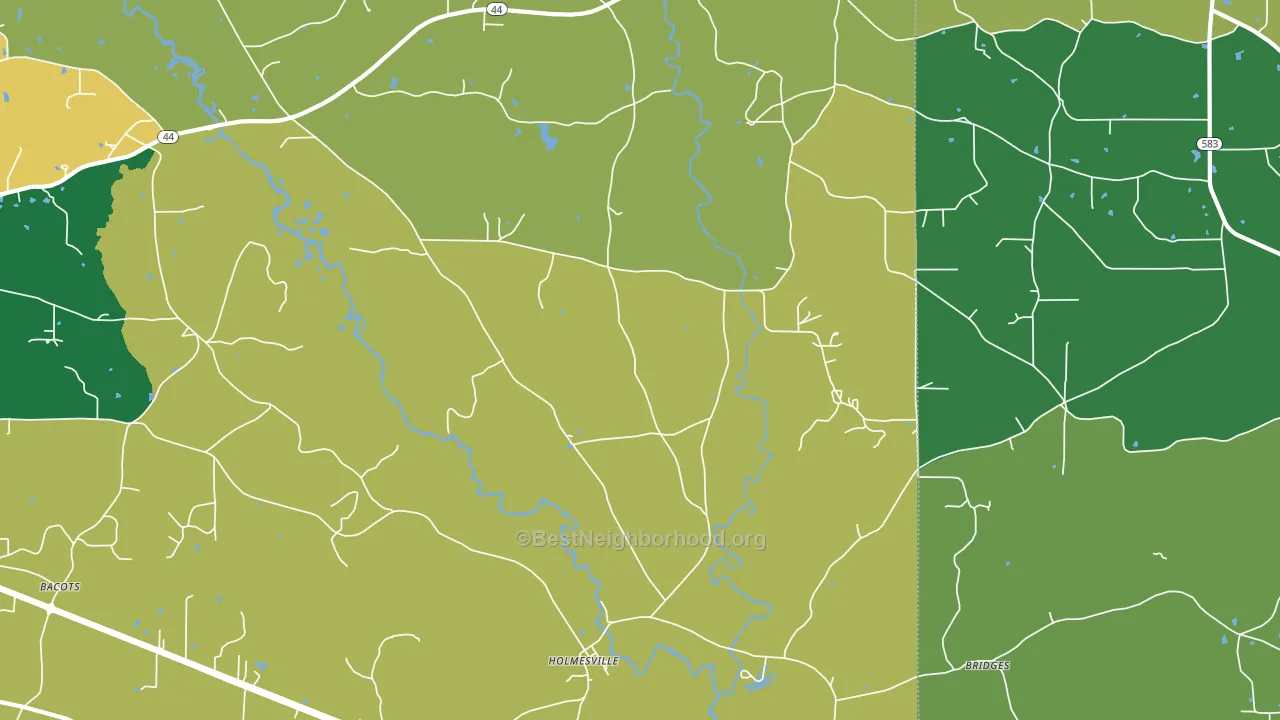 Holmesville, MS block-group voter-turnout map