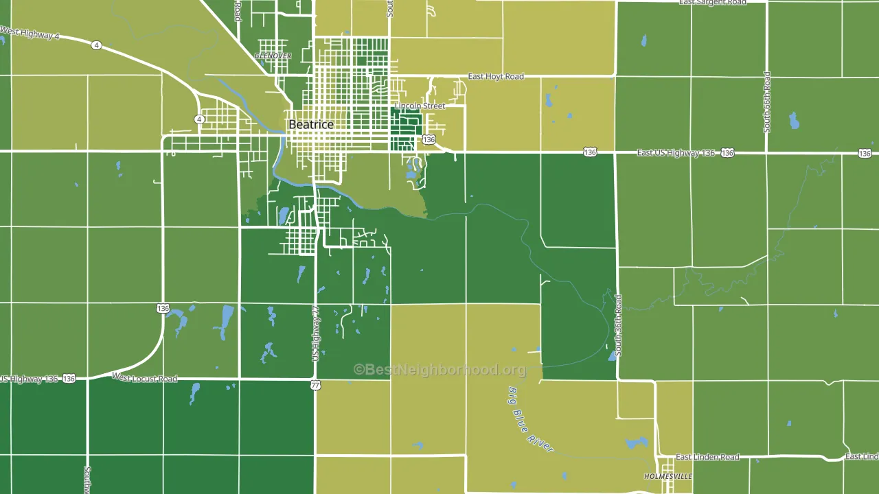 Holmesville, NE block-group voter-turnout map