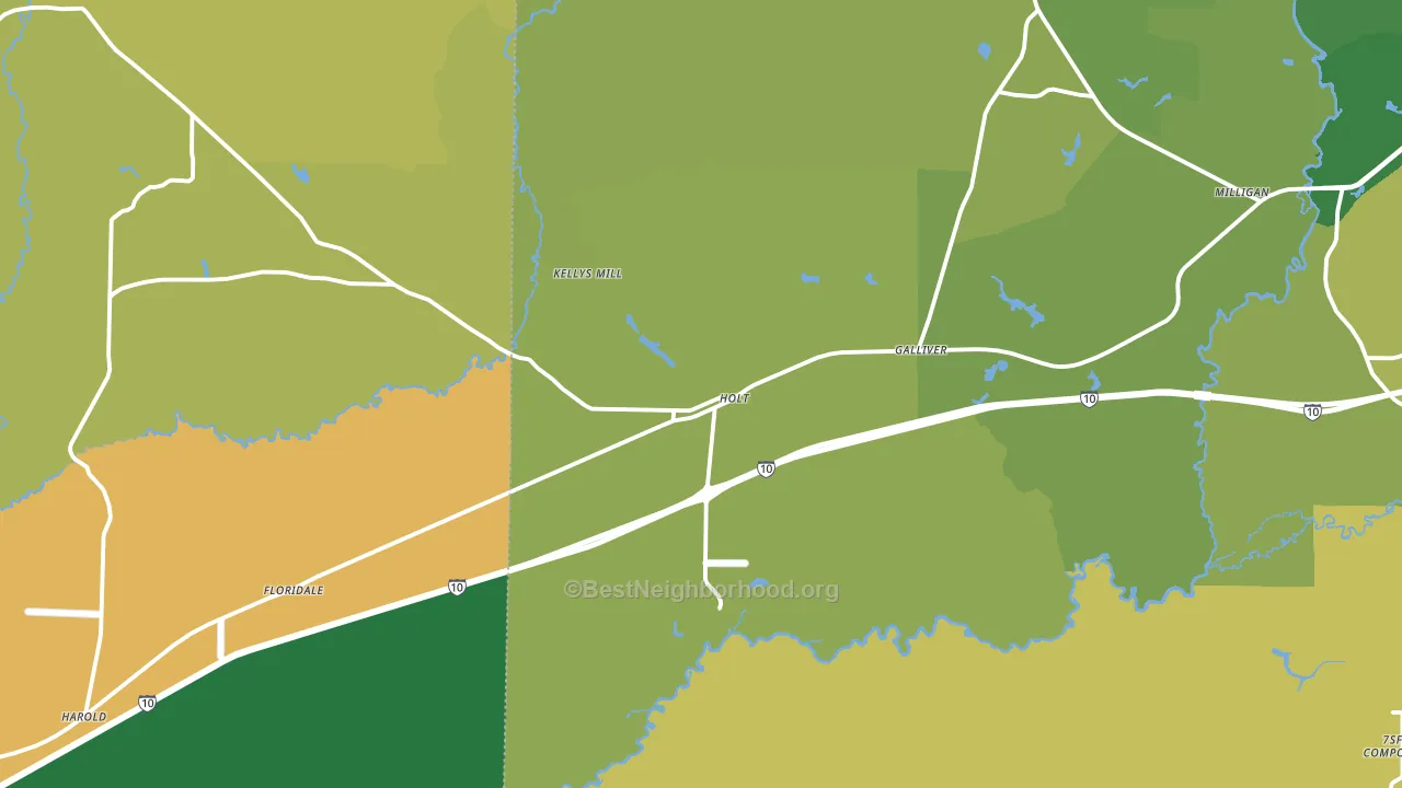 Holt, FL block-group voter-turnout map