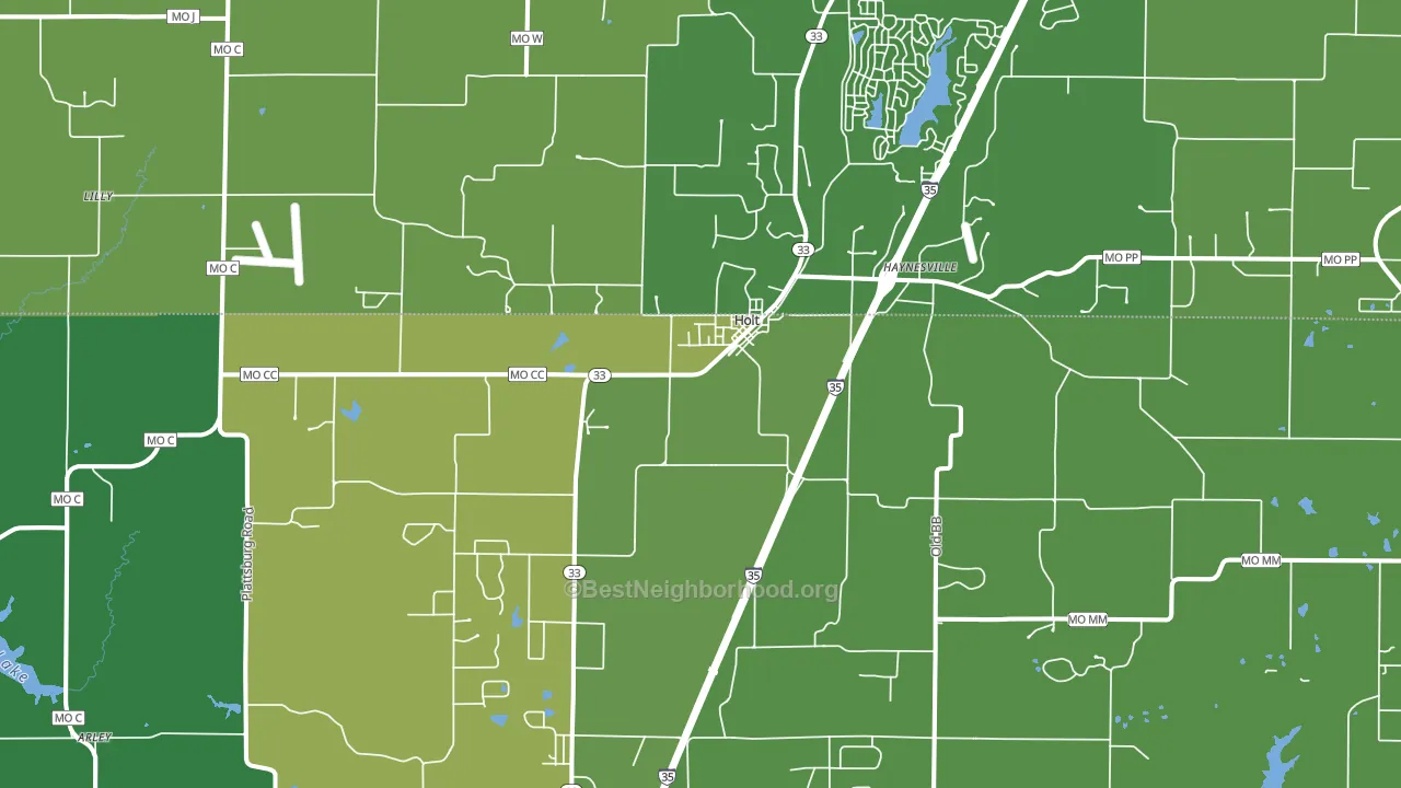 Holt, MO block-group voter-turnout map
