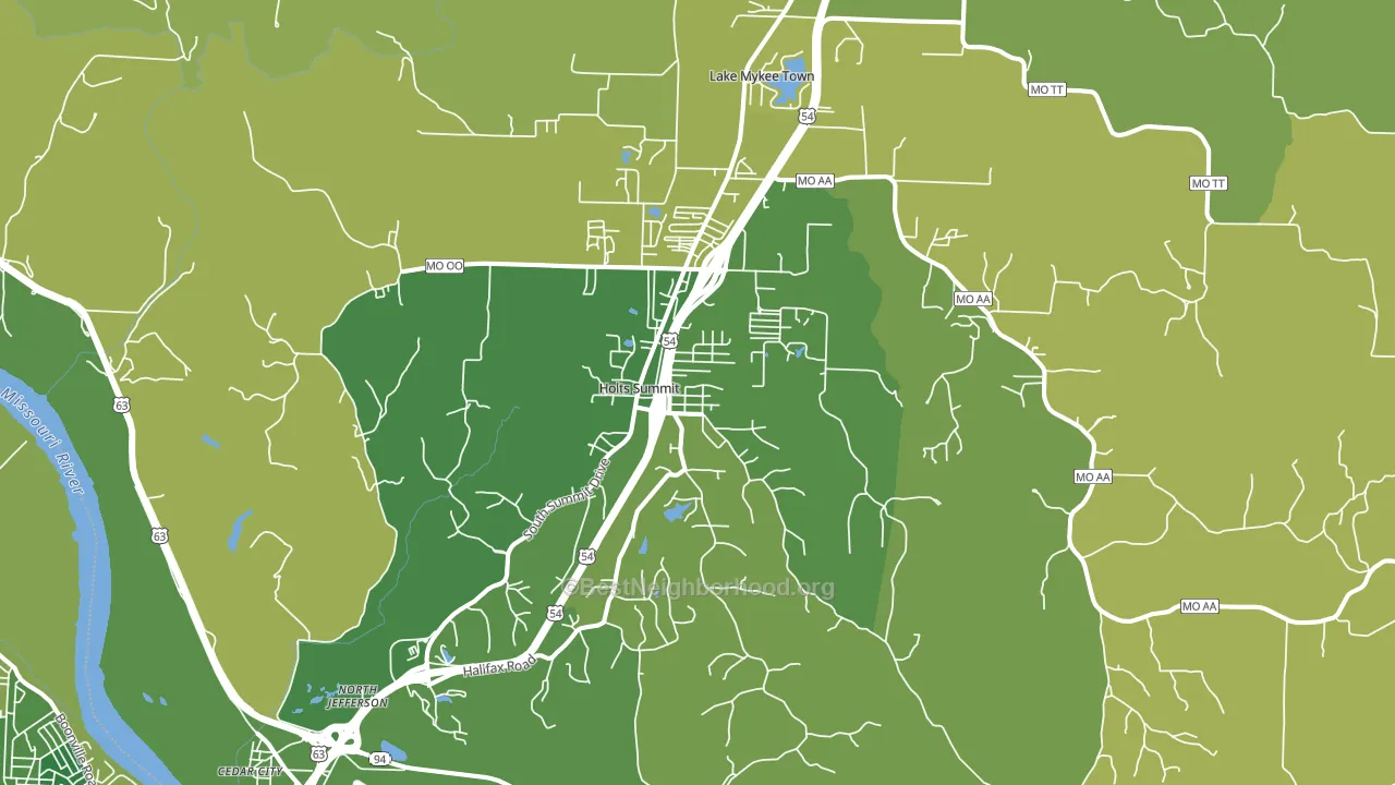 Holts Summit, MO block-group voter-turnout map