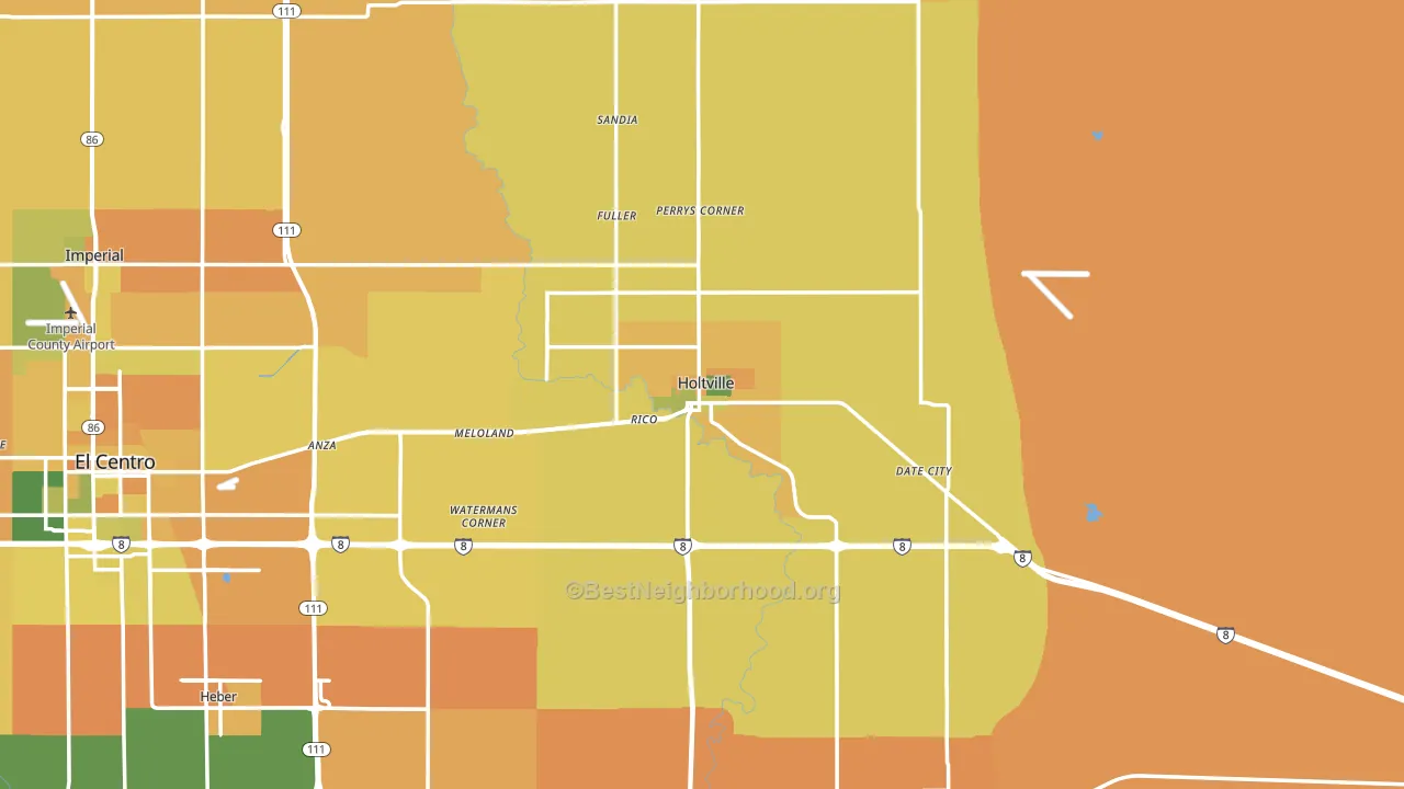 Holtville, CA block-group voter-turnout map
