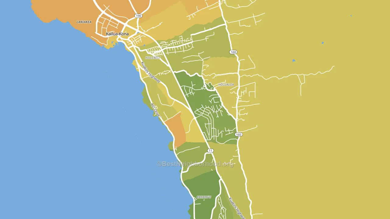 Holualoa, HI block-group voter-turnout map
