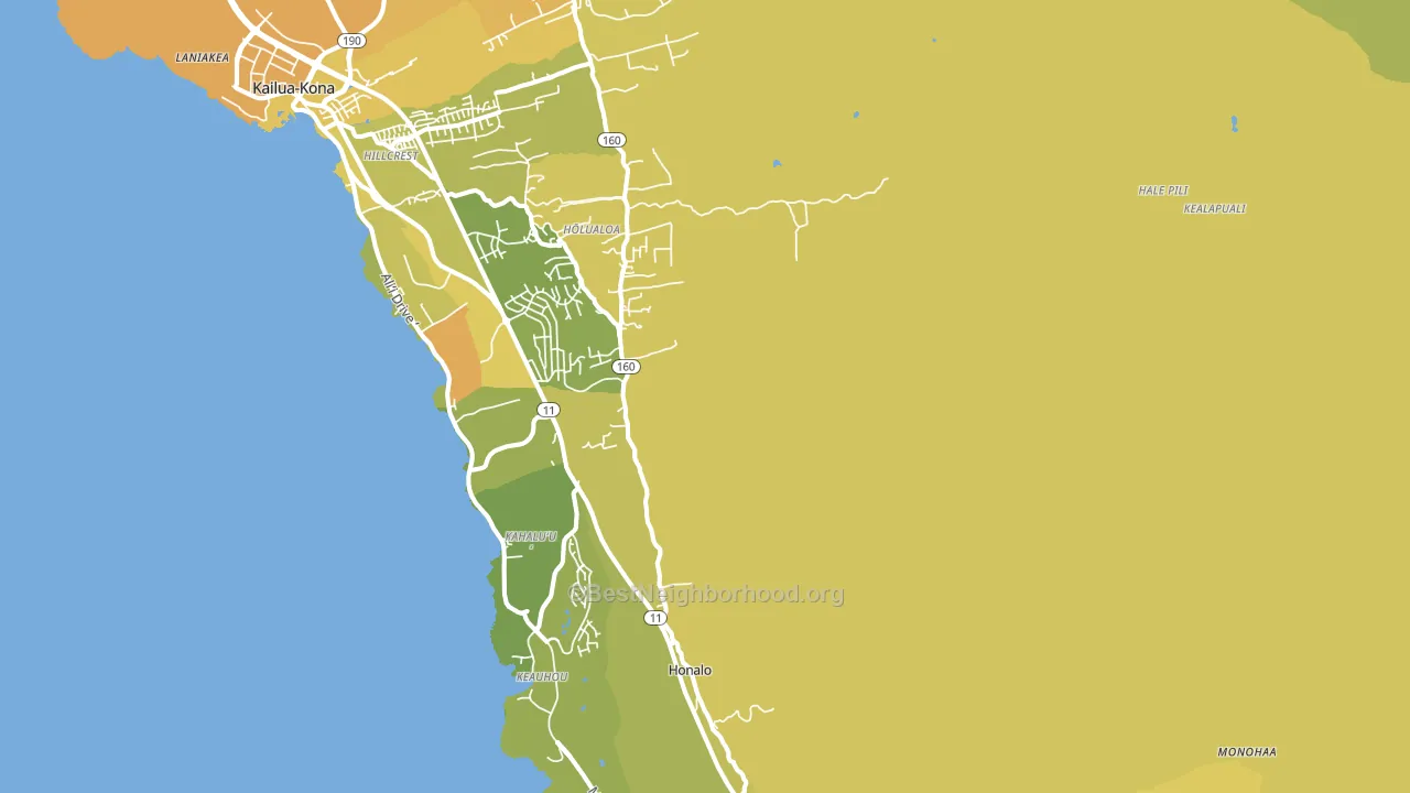 Holualoa, Kailua-Kona, HI block-group voter-turnout map