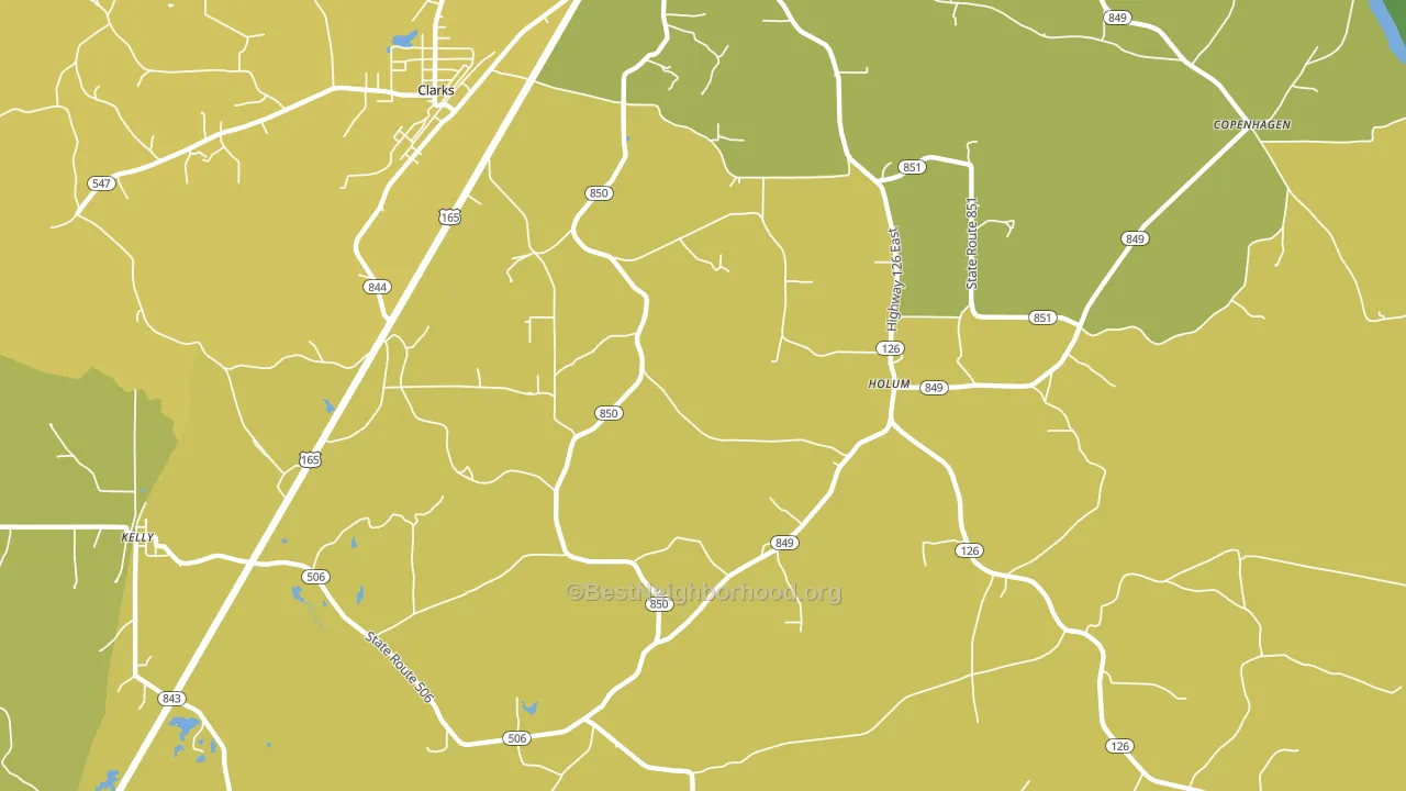 Holum, LA block-group voter-turnout map