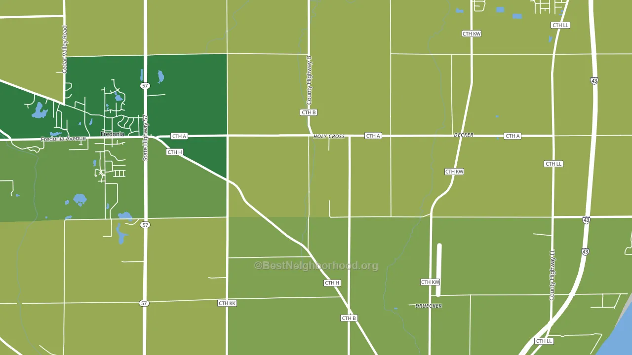 Holy Cross, WI block-group voter-turnout map