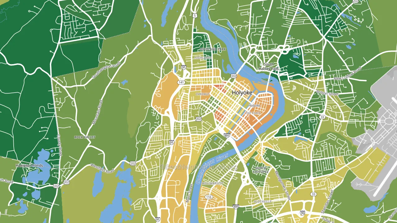 Holyoke, MA block-group voter-turnout map