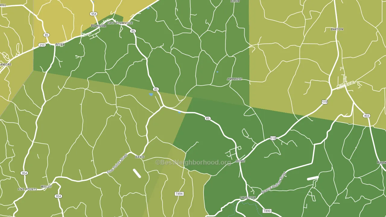 Home, PA block-group voter-turnout map