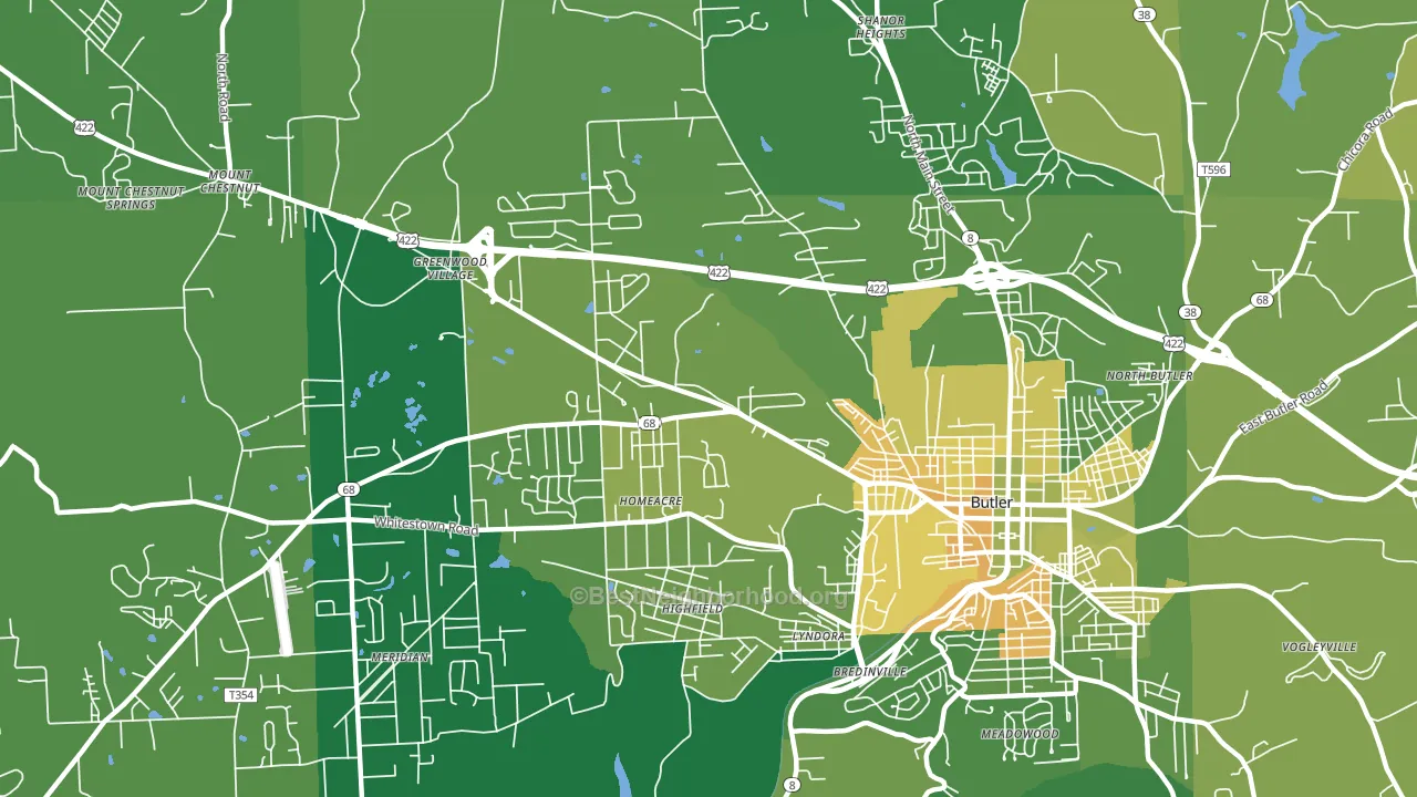 Homeacre-Lyndora, PA block-group voter-turnout map