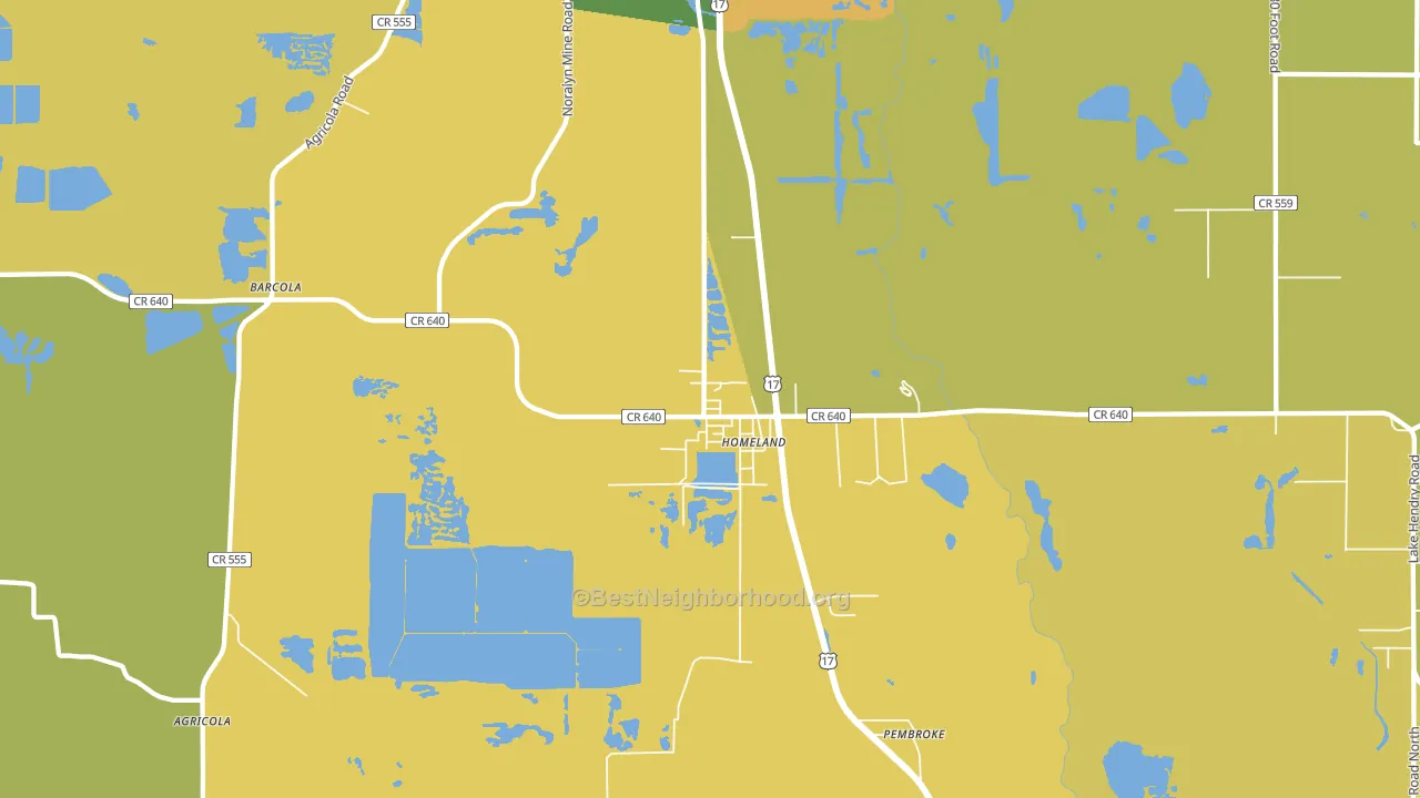 Homeland, FL block-group voter-turnout map
