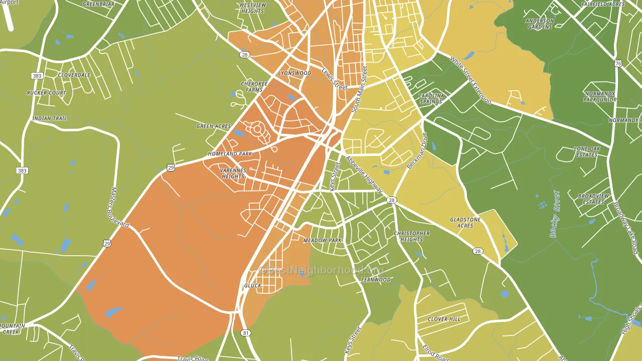 Homeland Park, SC block-group voter-turnout map
