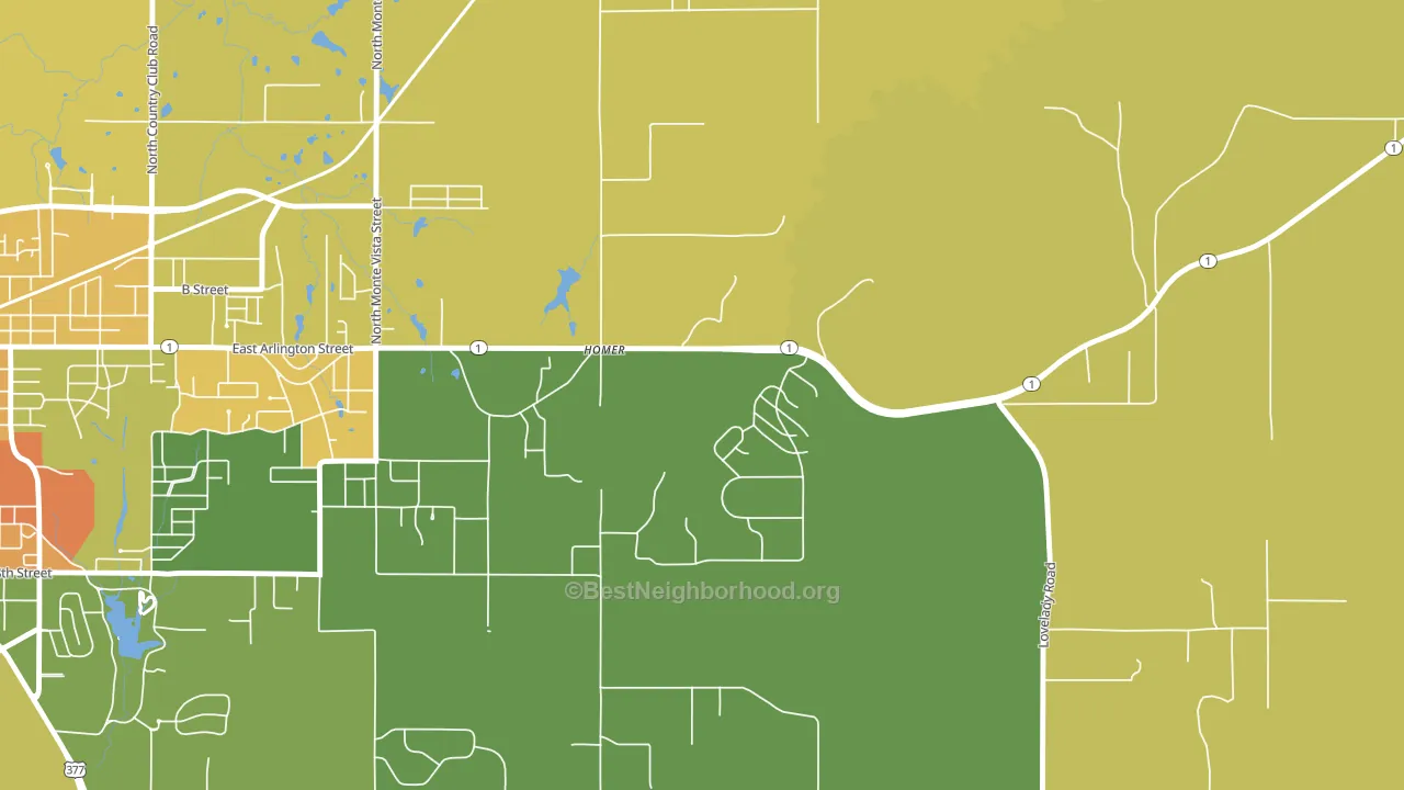Homer, OK block-group voter-turnout map