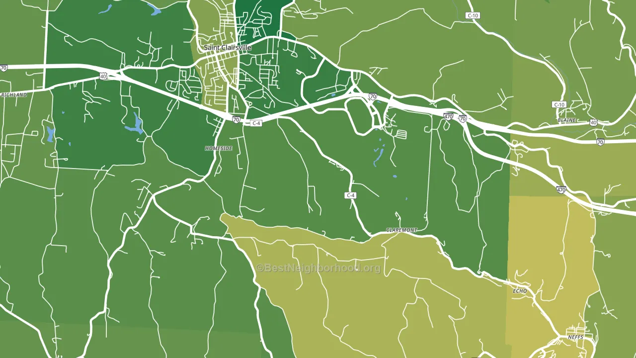 Homeside, OH block-group voter-turnout map