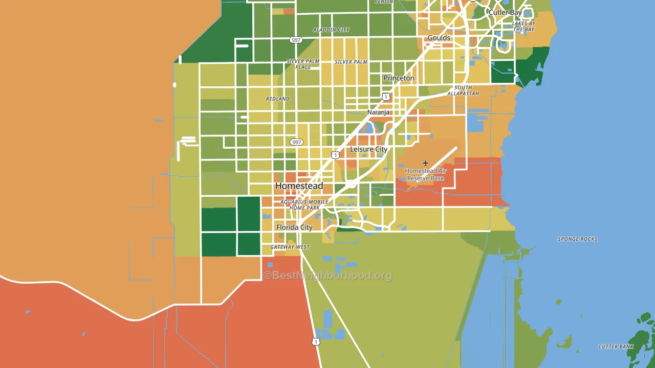 Homestead, FL block-group voter-turnout map