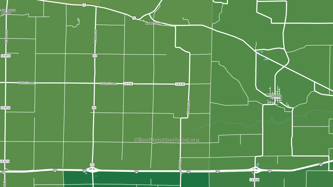 Homestead, IA block-group voter-turnout map