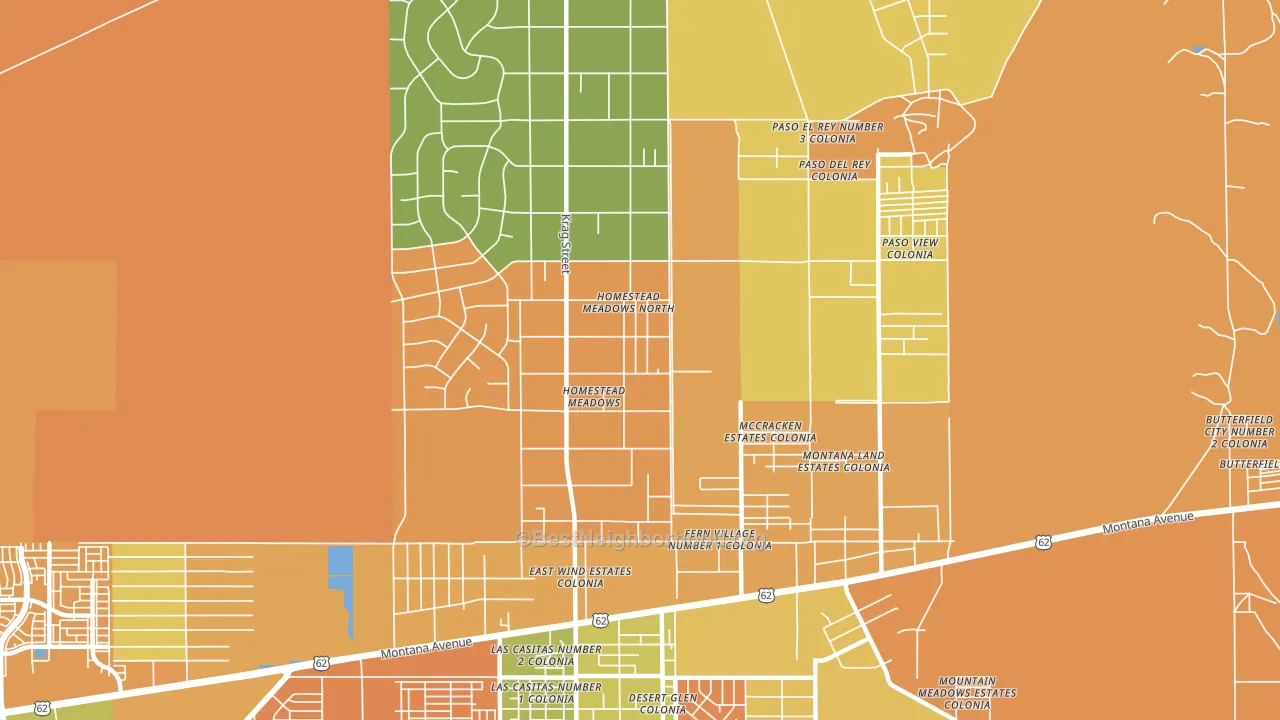 Homestead Meadows North, TX block-group voter-turnout map