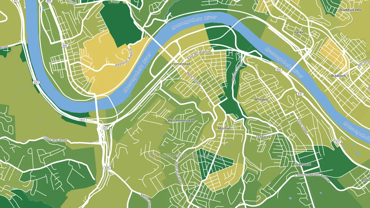 Homestead, PA block-group voter-turnout map
