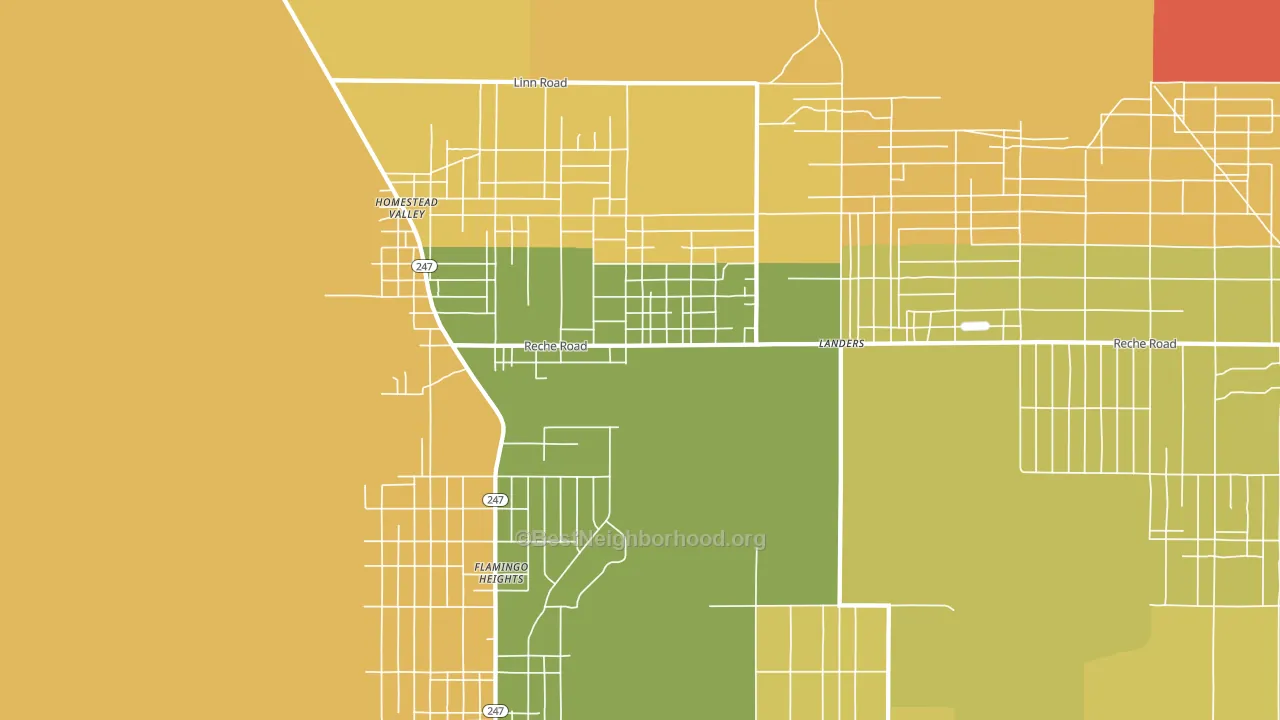 Homestead Valley, CA block-group voter-turnout map