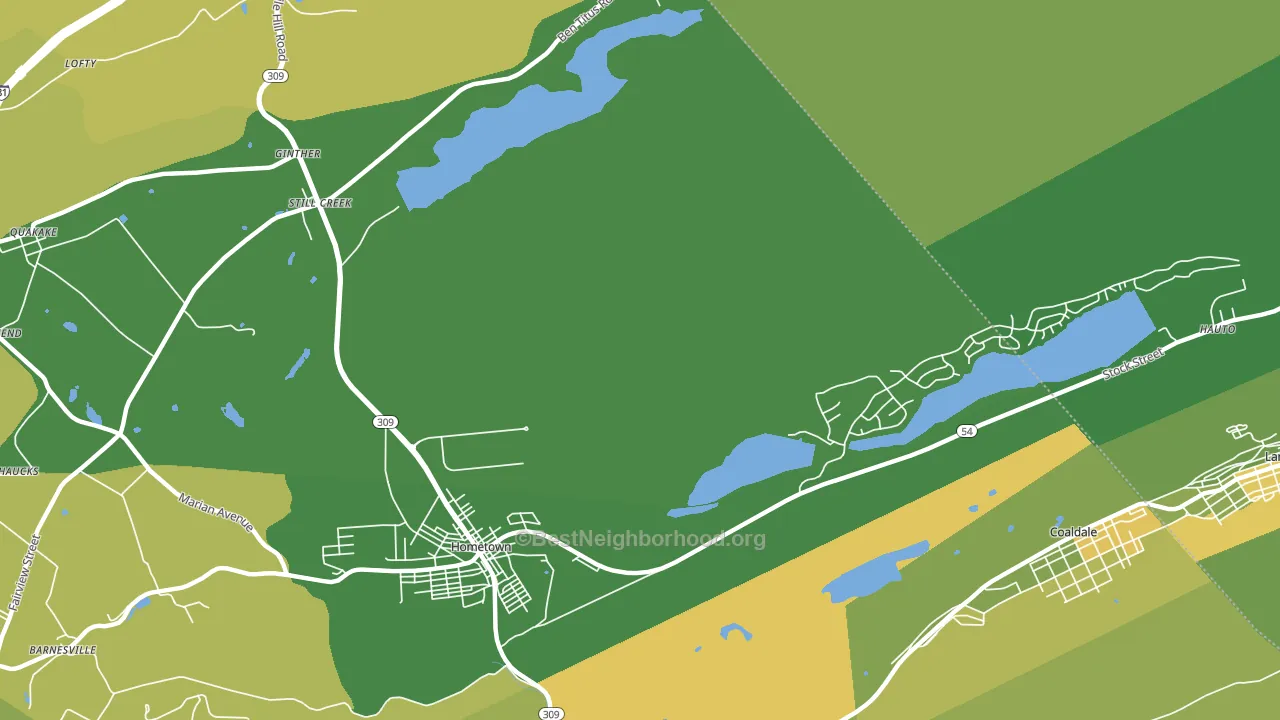 Hometown, PA block-group voter-turnout map