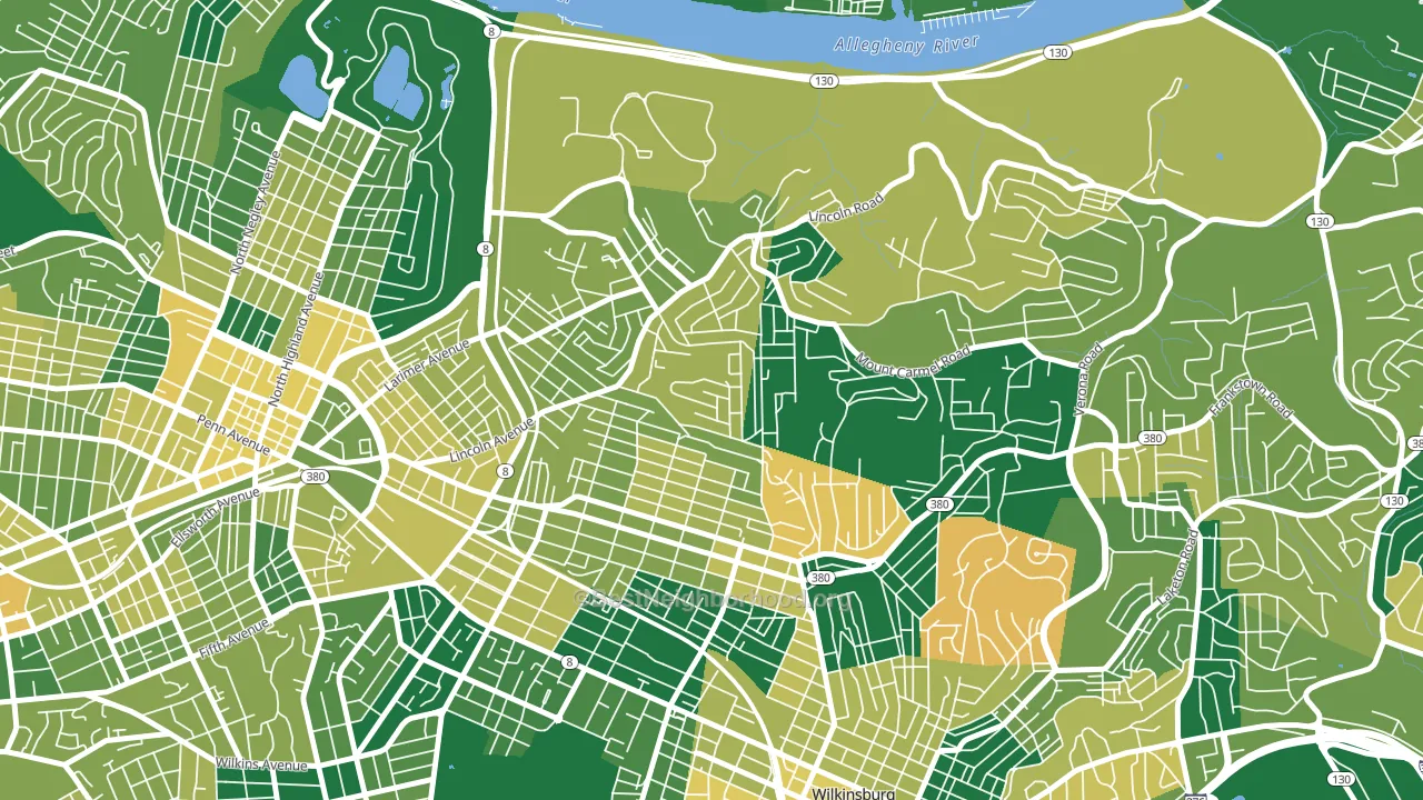 Homewood North, Pittsburgh, PA block-group voter-turnout map