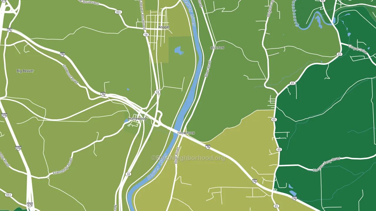 Homewood, PA block-group voter-turnout map