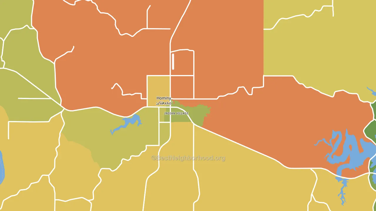 Hominy, OK block-group voter-turnout map