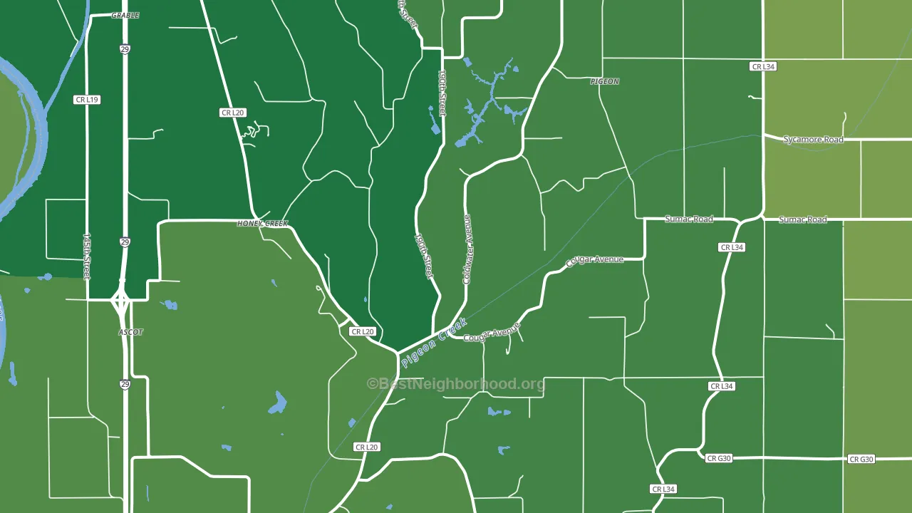 Honey Creek, IA block-group voter-turnout map