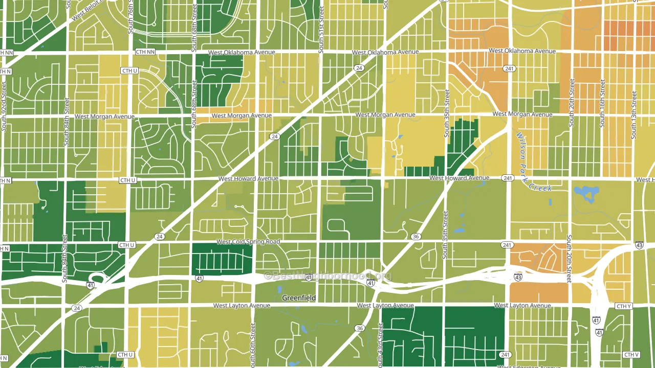 Honey Creek Manor, Milwaukee, WI block-group voter-turnout map