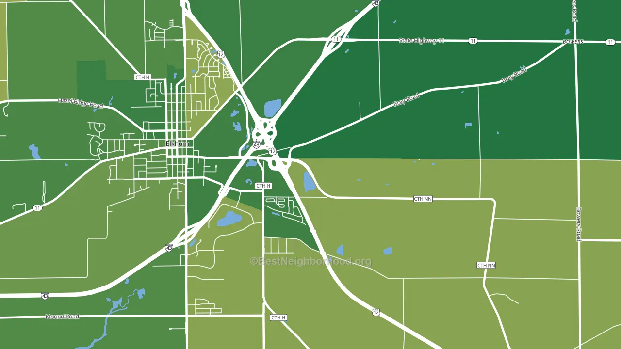 Honey Creek, WI block-group voter-turnout map