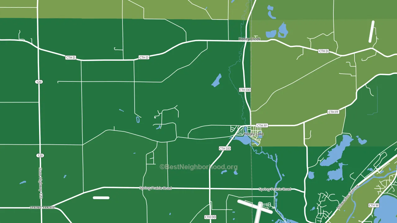 Honey Lake, WI block-group voter-turnout map