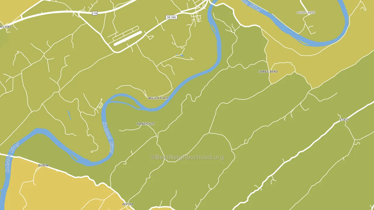 Honeycutt, TN block-group voter-turnout map