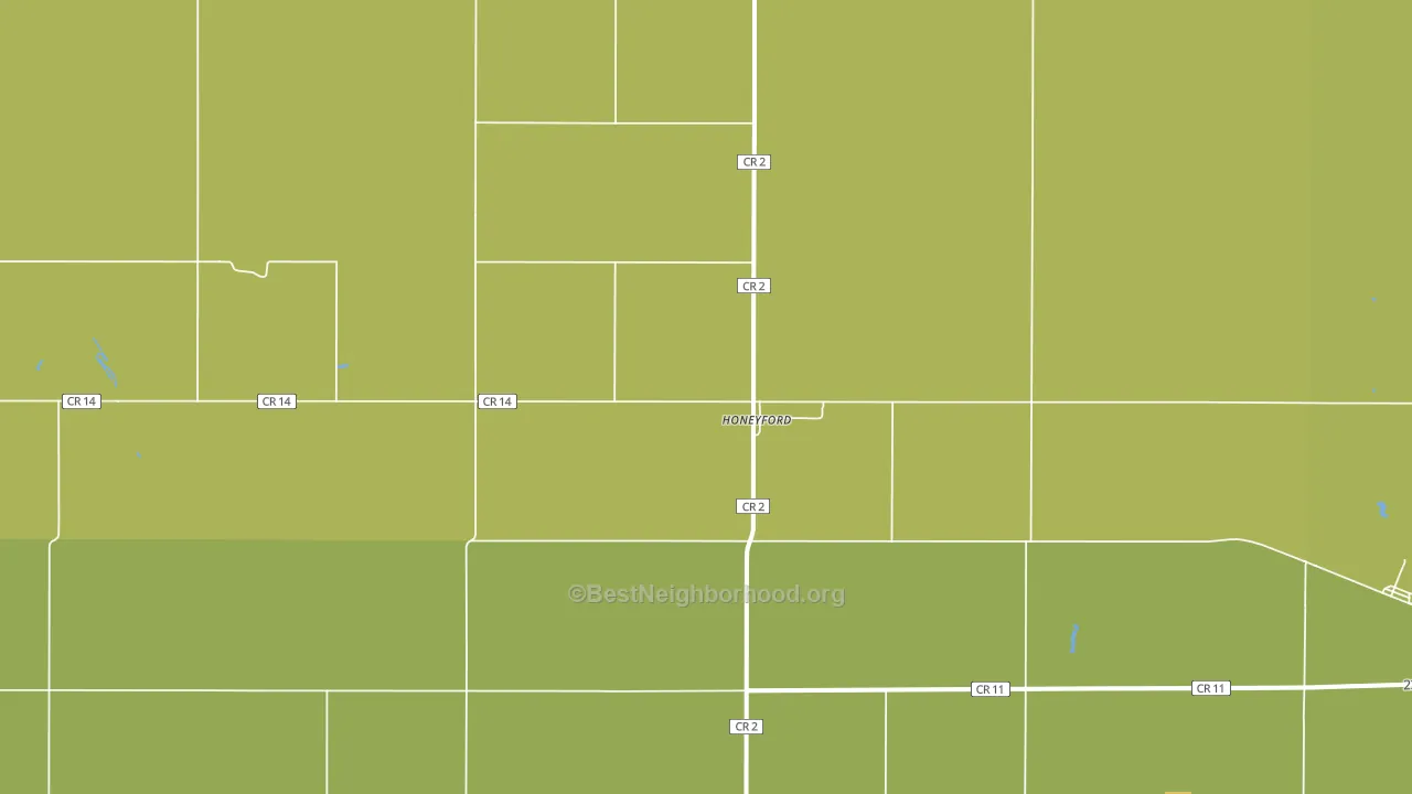 Honeyford, ND block-group voter-turnout map