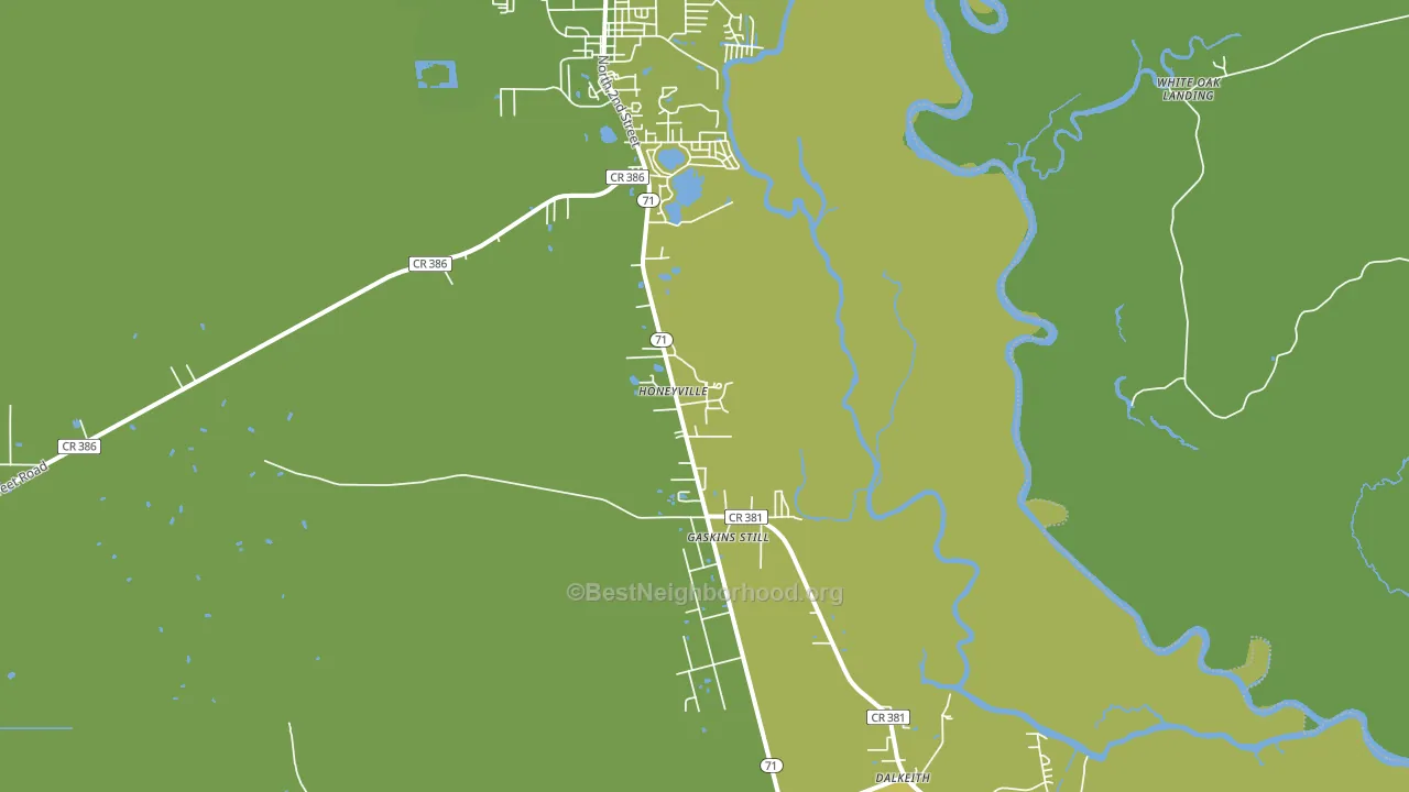 Honeyville, FL block-group voter-turnout map